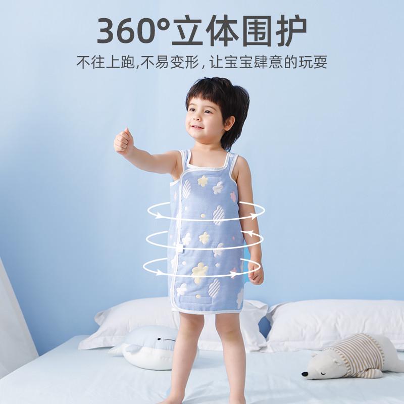 婴儿睡袋夏季薄款儿童睡觉护肚子神器宝宝防踢被肚兜围纱布防着