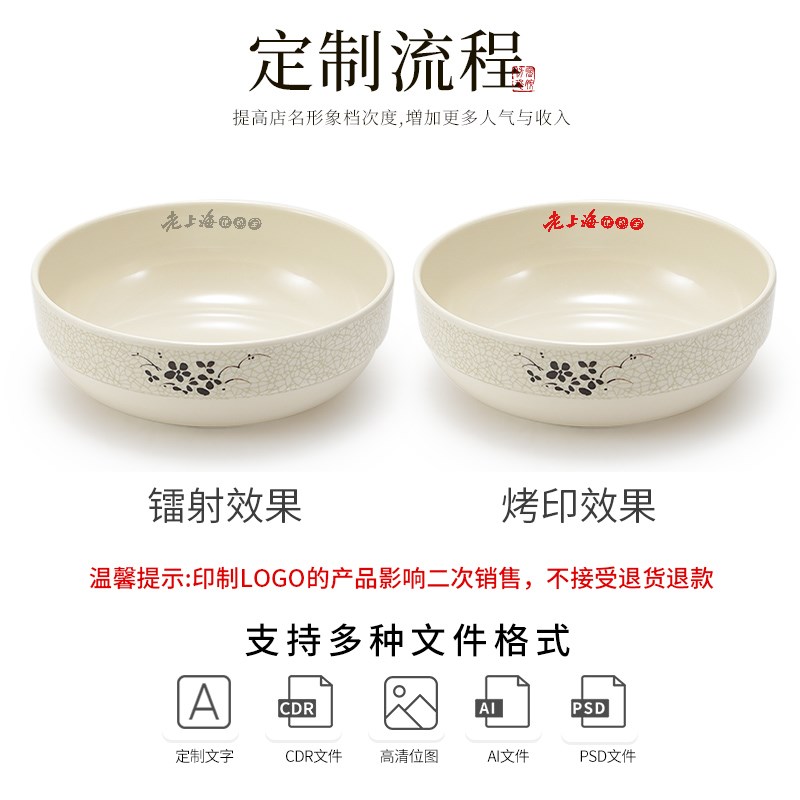 密胺碗反口塑料碗仿瓷早餐店粥碗稀饭米饭碗粉碗商用汤面碗馄饨碗