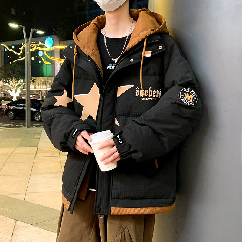 冬季棉衣男孩青少年初高中学生加厚羽绒棉服韩版潮流帅气冬装棉袄
