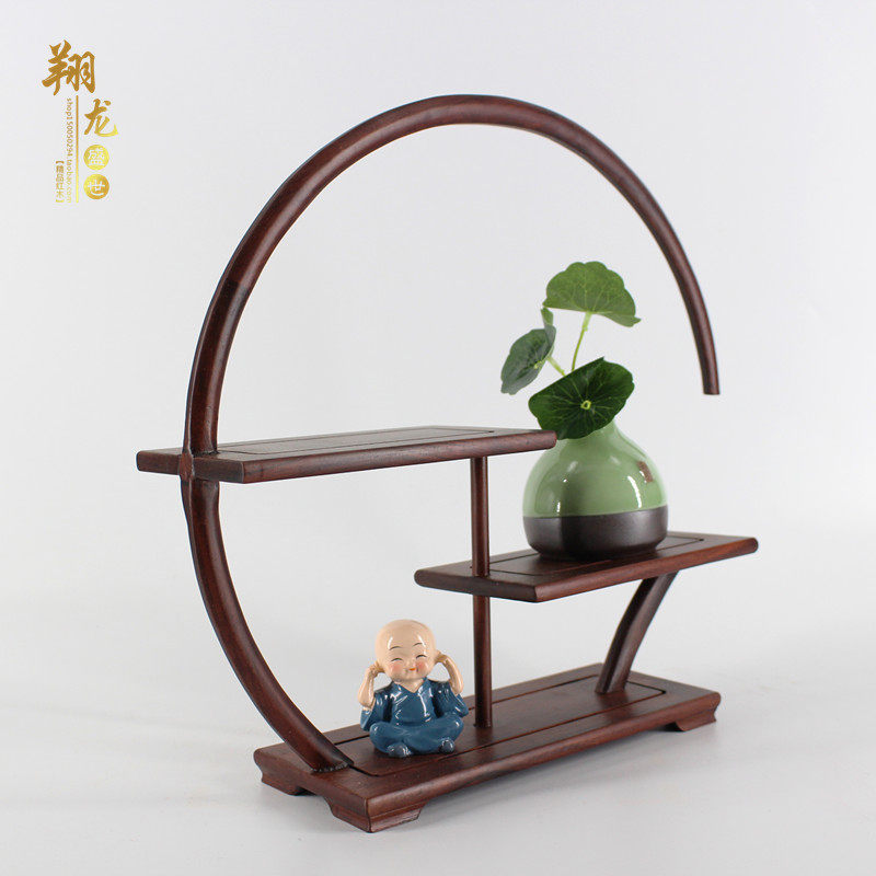 红木博古架小型红酸枝多宝阁实木中式工艺底座紫砂茶壶具展示架子图片