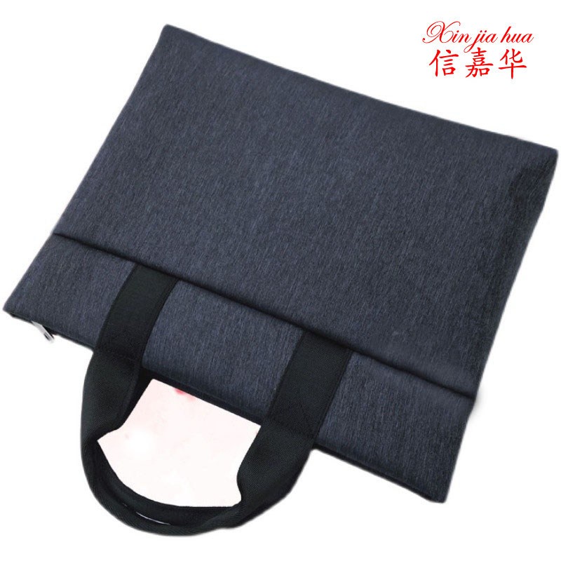 简约上班会议文件袋手提包A4资料帆布大容量男女士U商务手拎公文