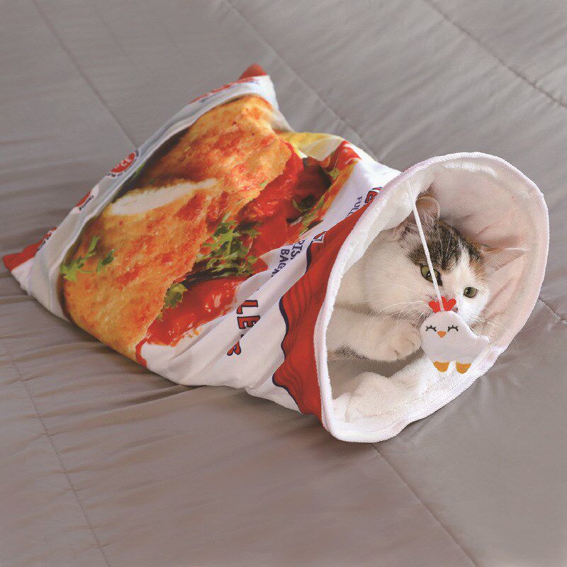 领养之家/猫睡袋半封闭式宠y物窝猫屋深度睡眠响纸发声保暖猫窝