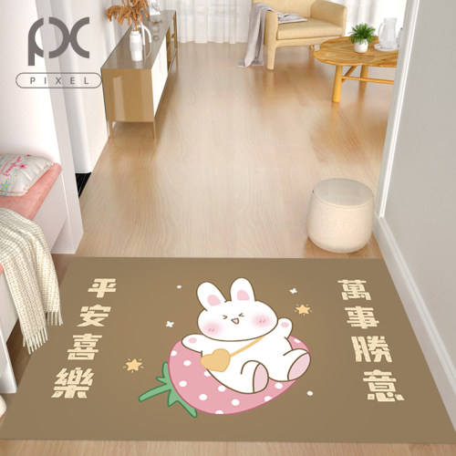 地垫入户门垫f卡通门前防滑PVC厚垫子家用皮革大面积免洗耐脏