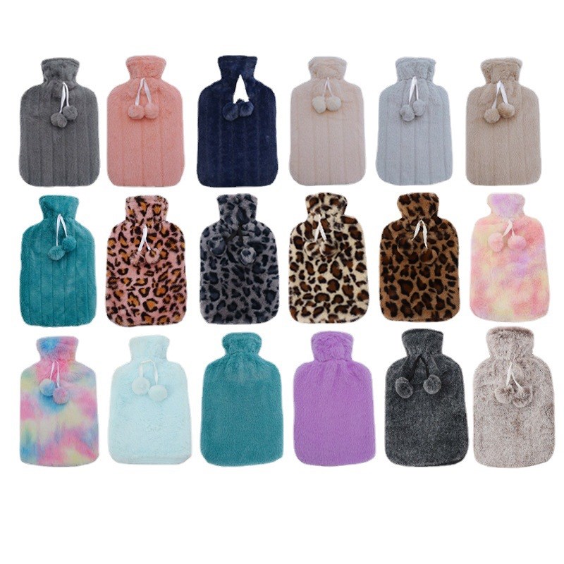 新款大号暖手水袋防爆橡胶毛绒热水袋灌注水暖手宝现货