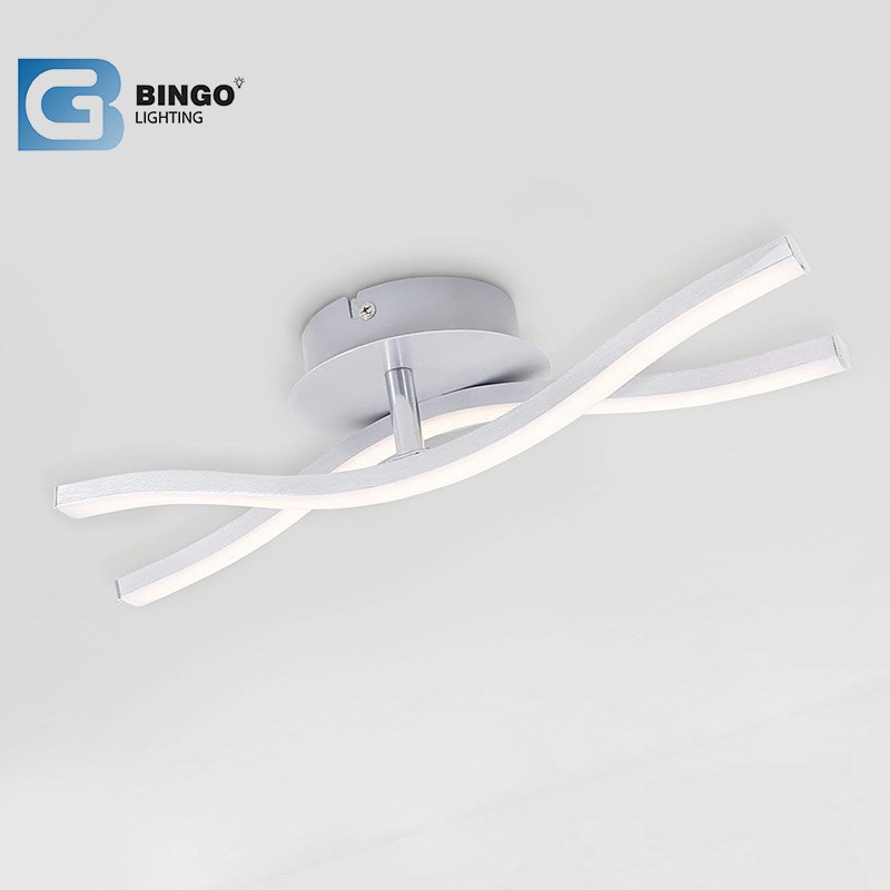 中山现代简约两条异形吸顶灯灯饰灯具照明家装卧室客厅过道走廊灯