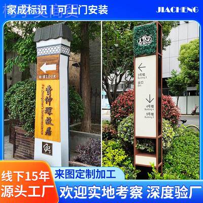 户外导视牌停车场指牌UHP精不锈式钢商场立示导向牌神堡垒广告牌