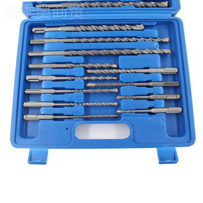 电锤OHE钻头套装 电锤钻头i圆柄凿子盒套装 17塑PCS drll bit set