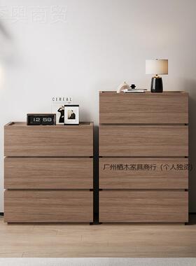 客全实木松木柜简约现代抽屉收纳柜卧室由组合斗积木自柜ST01款三