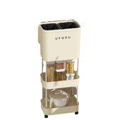 甄选厨房垃圾桶家用多层大容量带盖滚轮可移动翻盖大号干湿分离收