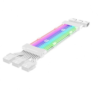 甄选ARGB神光同步主板24P显卡2*8P 3*8P转接线PCIE5.0转双8发光延