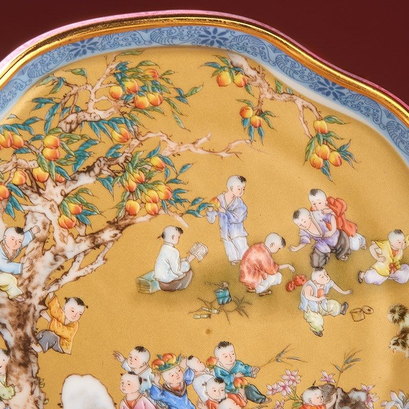 陶瓷餐具陶瓷壶承茶具果盘杯垫盘子圆形中式家用菜盘碟子浅盘菜碟