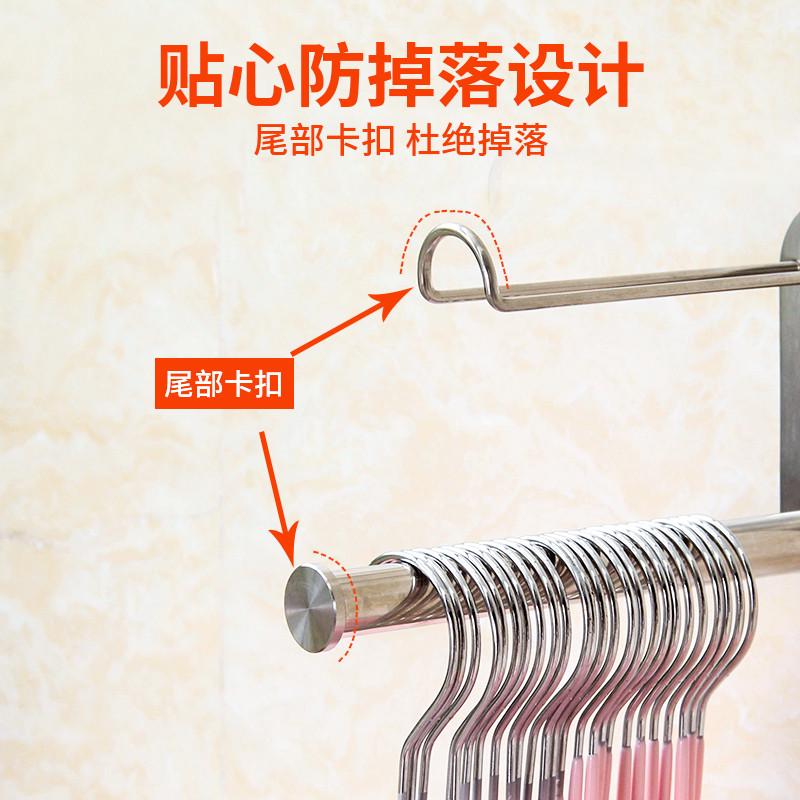 高级衣架收纳神器阳台整理架省空间壁挂墙上免打孔置物架晾放衣架