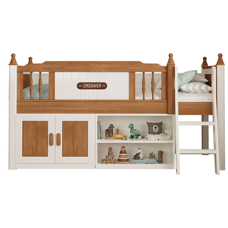 实木儿童床男孩单人床带护栏小户型男童多功能婴儿床1.2米半高床