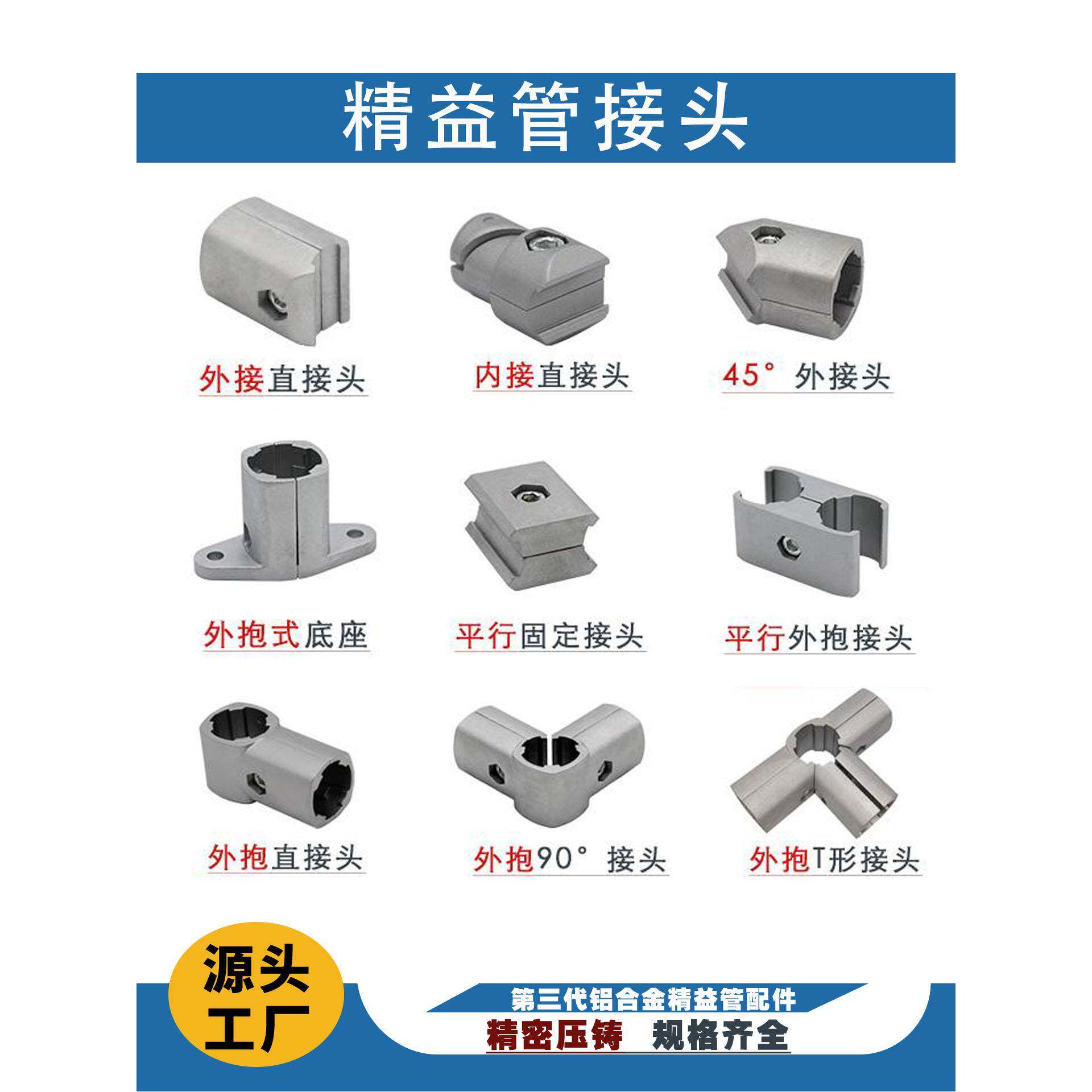 第三代铝合金精益管线头接头连接件配件