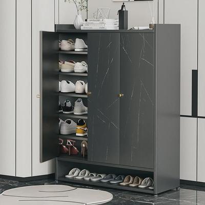 新款金属多层大容量钢制铁皮鞋柜家用门口楼L道外室内阳台不锈202