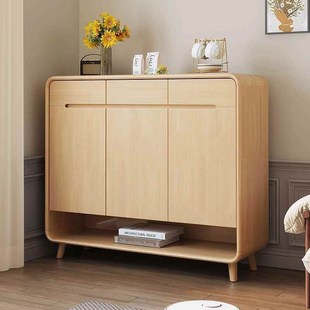 实木鞋 柜储物柜对开门简W约现代双门 柜家用门口玄关柜大容量放鞋