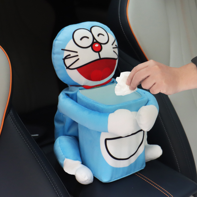 卡通车载垃圾桶纸巾盒二合一汽车扶手箱抽纸袋车内用收纳置物桶
