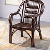 家用天然真藤靠背椅腾椅单人休闲椅藤条椅子藤圈椅阳台藤椅老人椅