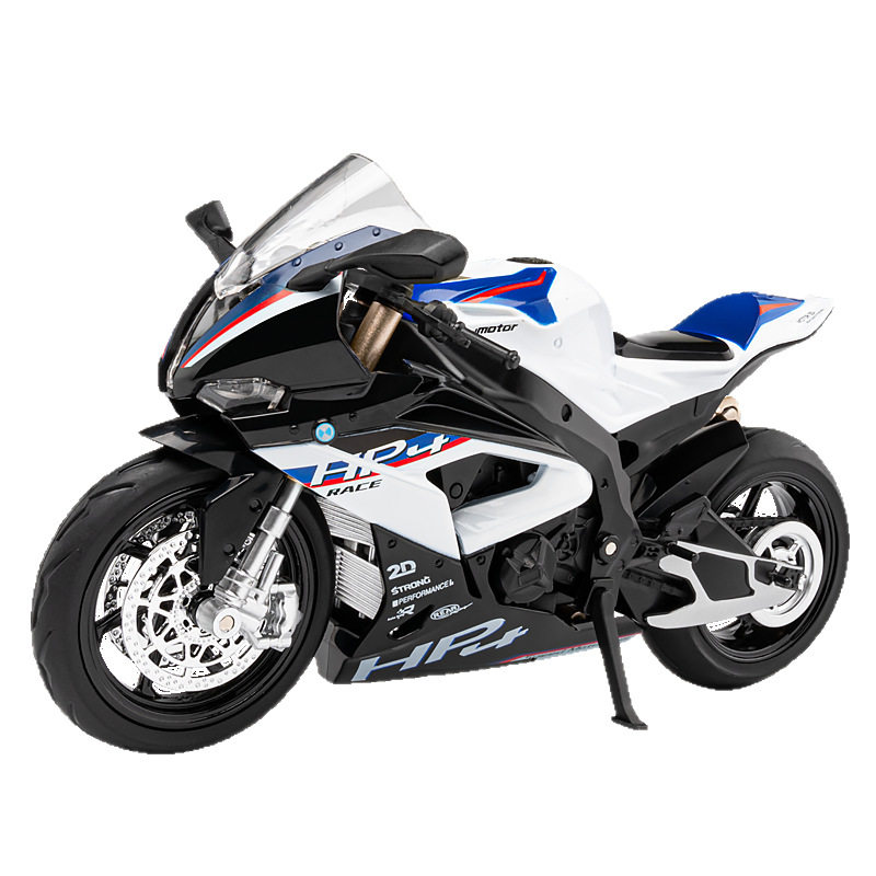 【盒装】嘉业1:12宝马HP4合金摩托车模型重型机车仿真带声光玩具