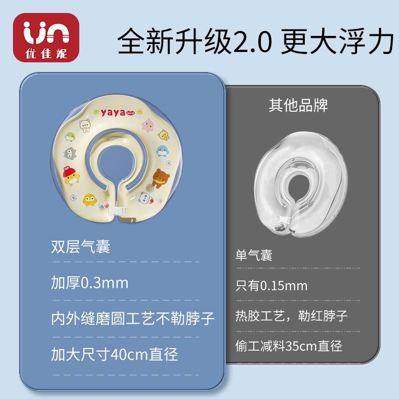 婴儿游泳圈脖圈新生儿宝宝幼儿泳圈颈圈洗澡项圈6个月0岁家用小孩