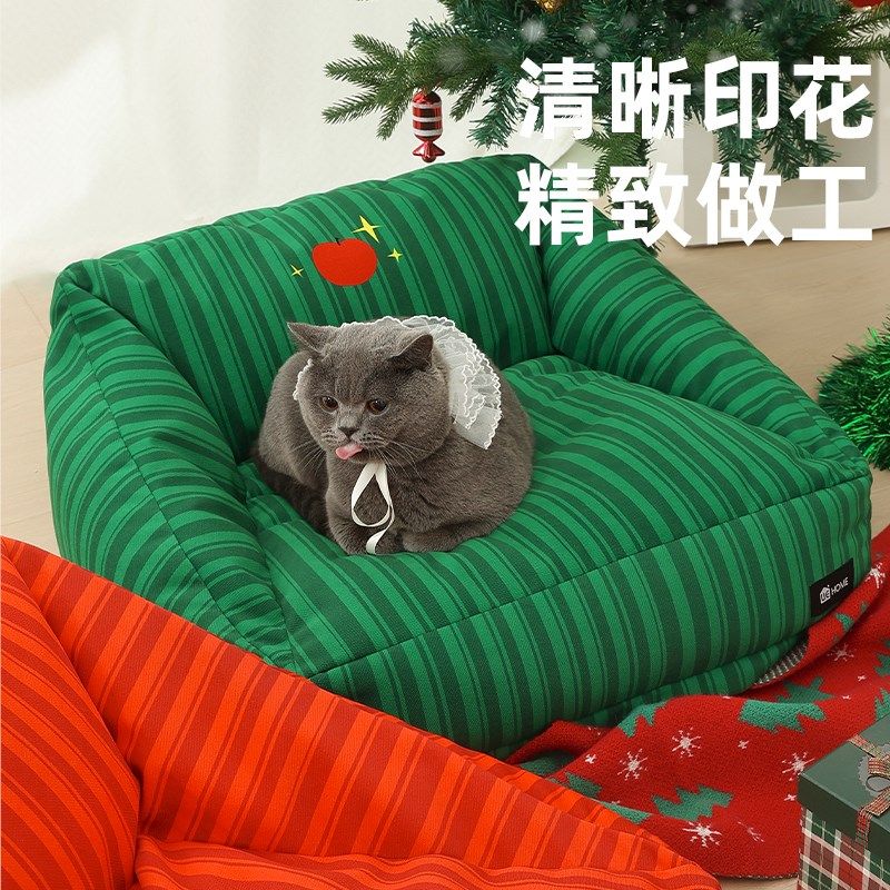 冬季保暖宠物沙发圣诞猫窝可拆洗人宠共用宠物窝小型犬狗狗沙发窝