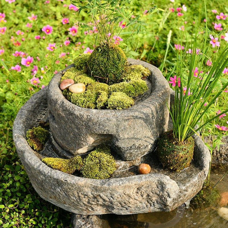 庭院鱼池装饰花园景观阳台喷泉造景小院茶室户外日式水景流水摆件