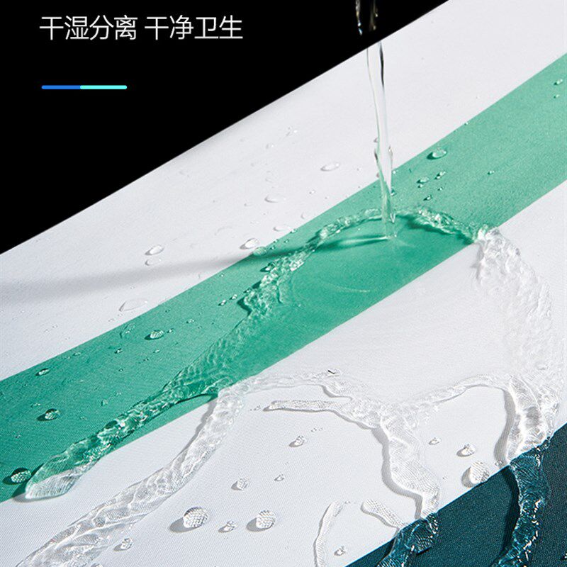浴室浴帘防水布套j装免打孔卫生间挡水帘防霉加厚隔断帘洗澡间挂