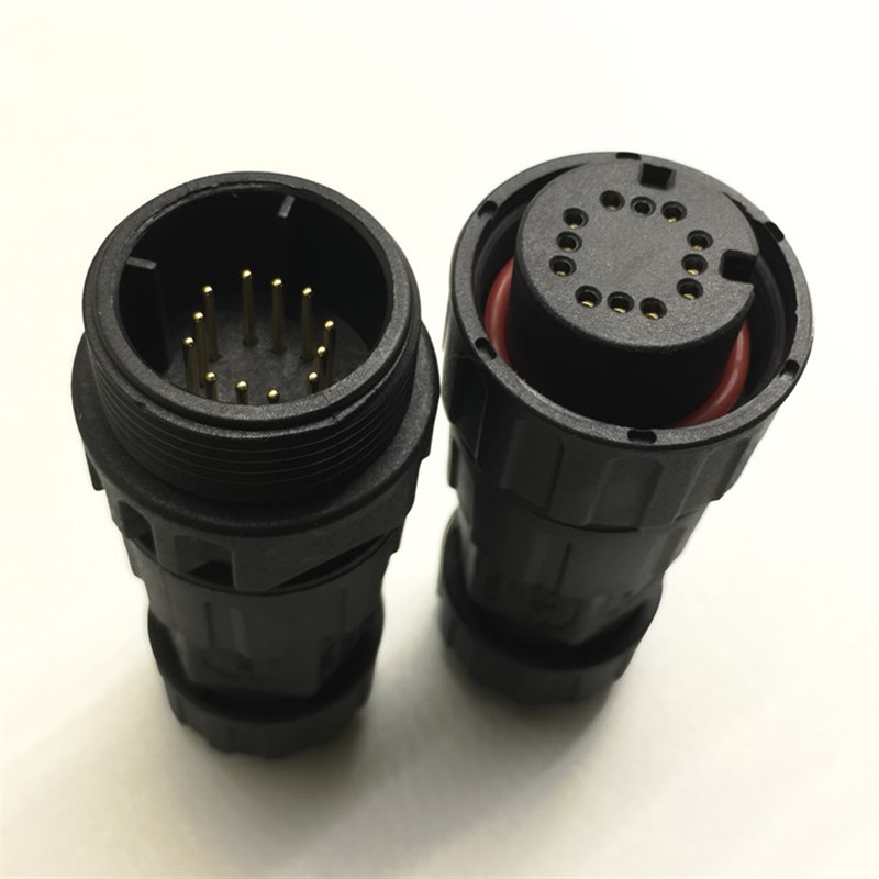 LLT利路通M25-12芯公母对接防水连接器螺帽锁紧自动化户外接插头