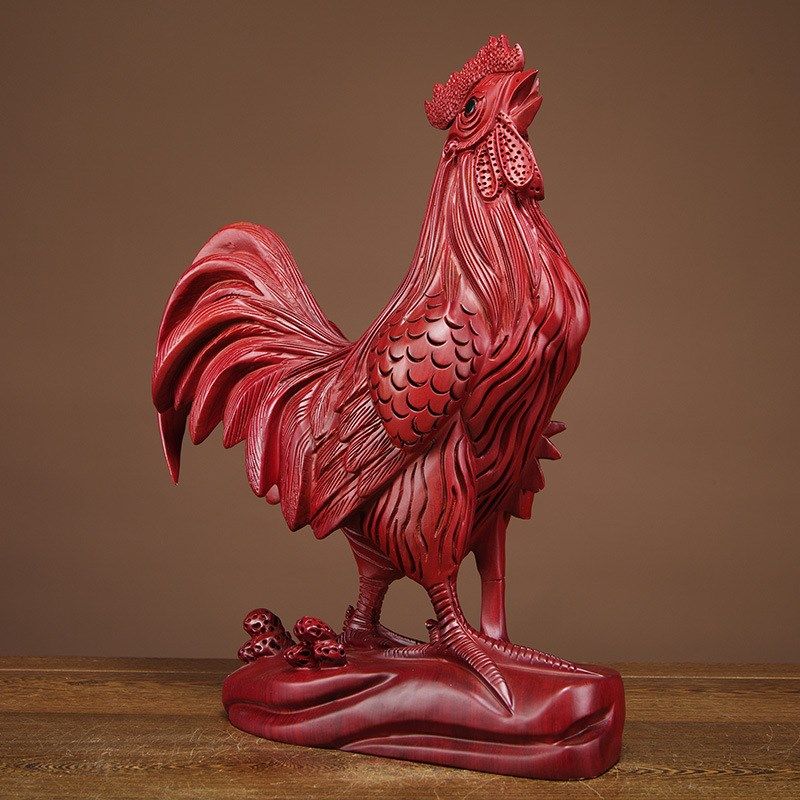 红花梨木雕大公鸡摆件木质动物十二生肖鸡家居电视柜装饰品工艺品,特色手工艺,其他特色工艺品,淘宝优惠券,粉丝福利购,淘宝优惠卷
