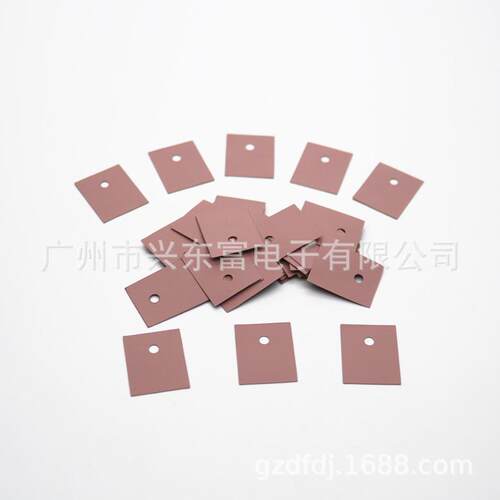 2.1瓦 TO-3P(22*25) V0 阻燃高导热绝缘矽胶片粉红色绝缘硅胶片