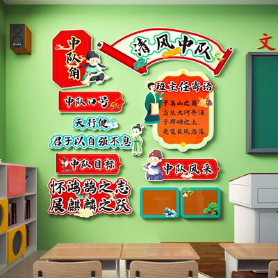 中队角墙贴少先队班级文化建设布置新学期教室装饰黑板报小学环创