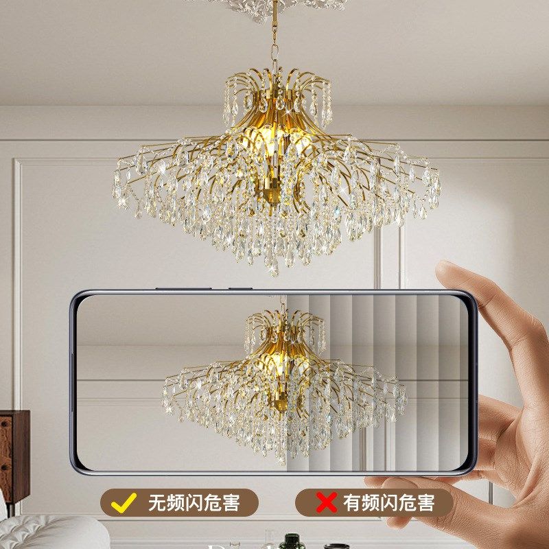 轻奢水晶吊灯跨境法式复古风美式乡村别墅客厅餐厅酒店高档吊灯具