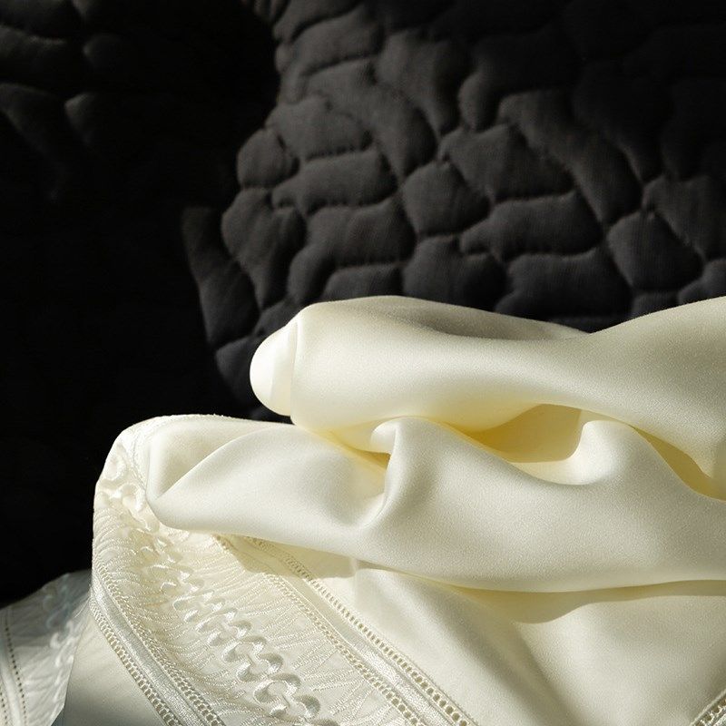 高端凉感裸睡120支双面天丝四件套夏天季凉感镂空仿天丝现代简约4