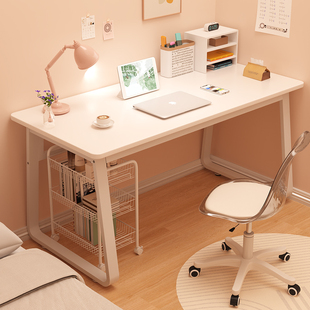 书桌家用女生卧室白色桌子学生简易牀边桌工作台出租屋简约电脑桌