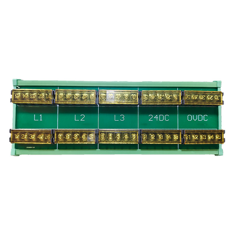 3相24V绿色电线连接器接线端子排接线板导轨模块继电器模组端子台
