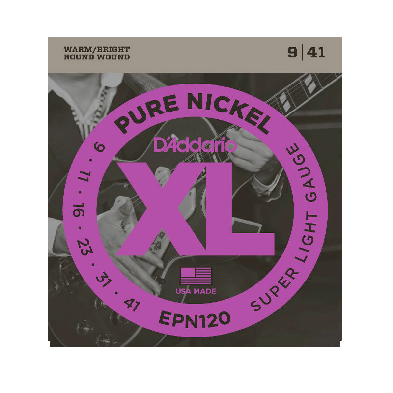 达达里奥 ECG23 25 26 EPN120平卷弦电吉他琴弦 爵士半空心吉他弦