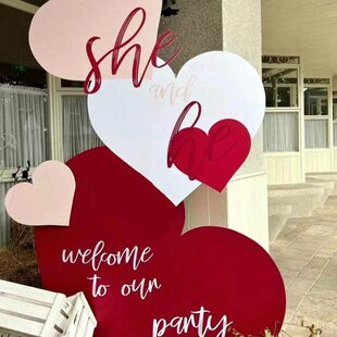 中式心形求婚表白布置爱心KT板定制结婚订婚场景装饰婚房背景墙