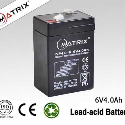 MATRIX矩阵NP4.0-6蓄电池儿童玩具车6V4Ah消防主机电子秤安防电池