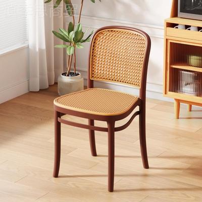 料藤椅子靠背椅透气编外凳户子藤条中古QBG藤塑椅家用餐椅商用餐