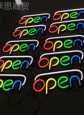LD柔性霓虹OPEN标牌 L识制ED OPEN SIGNE展会热XCS销广告牌 发光