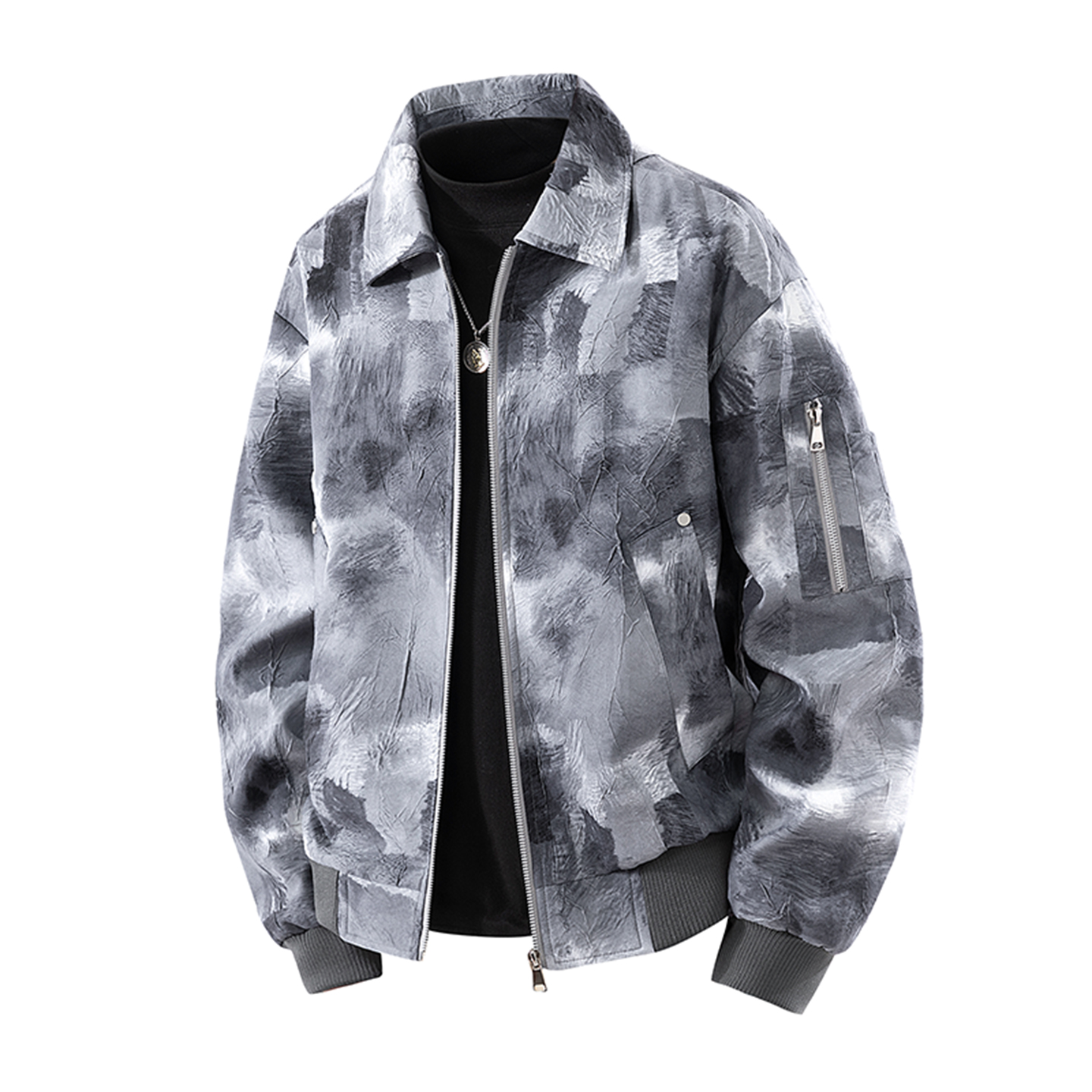 DESIGNSECRETS  25FW美式扎染外套男翻领潮流情侣高级感休闲夹克