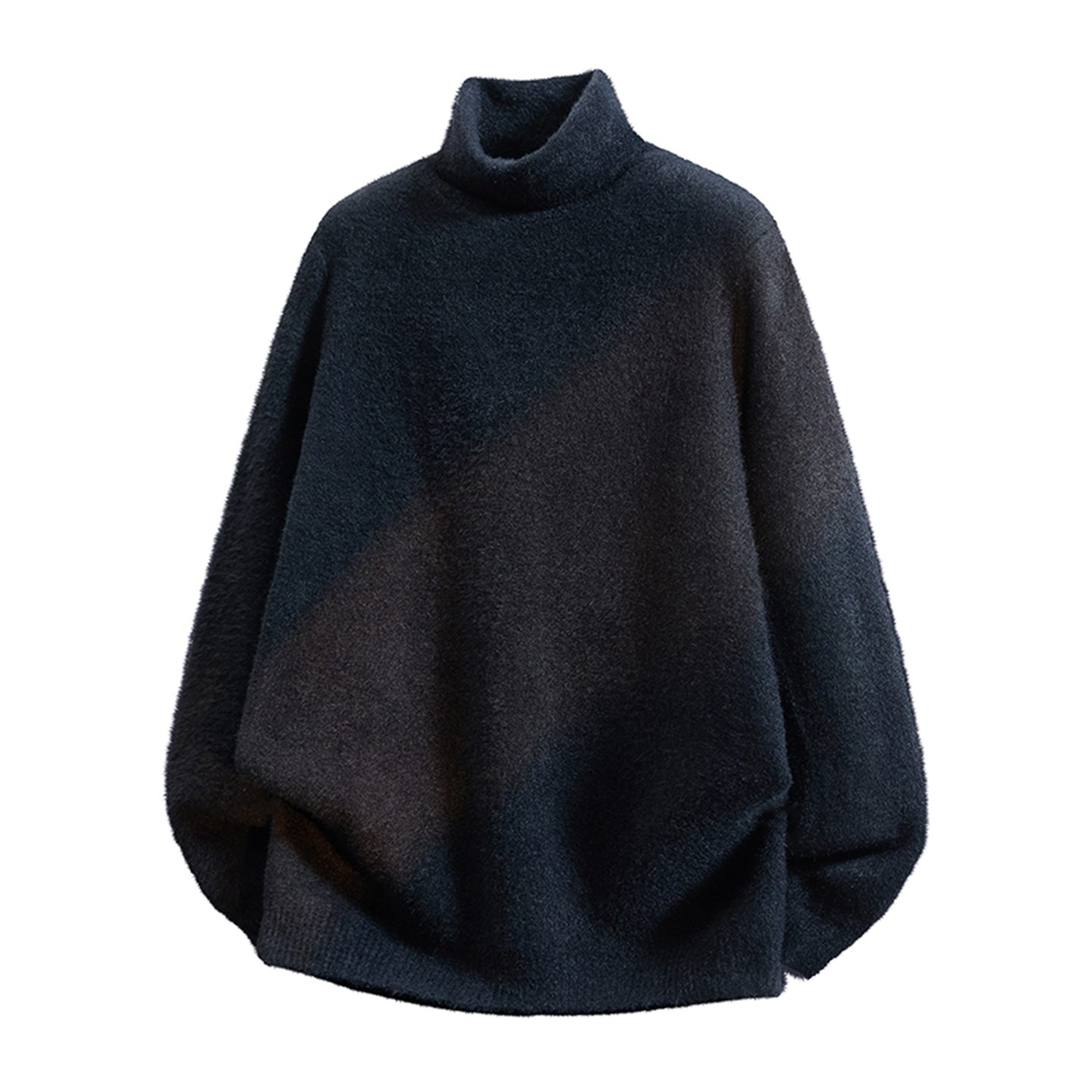 DESIGNSECRETS  25FW设计感仿貂毛高领毛衣男保暖潮流打底针织衫