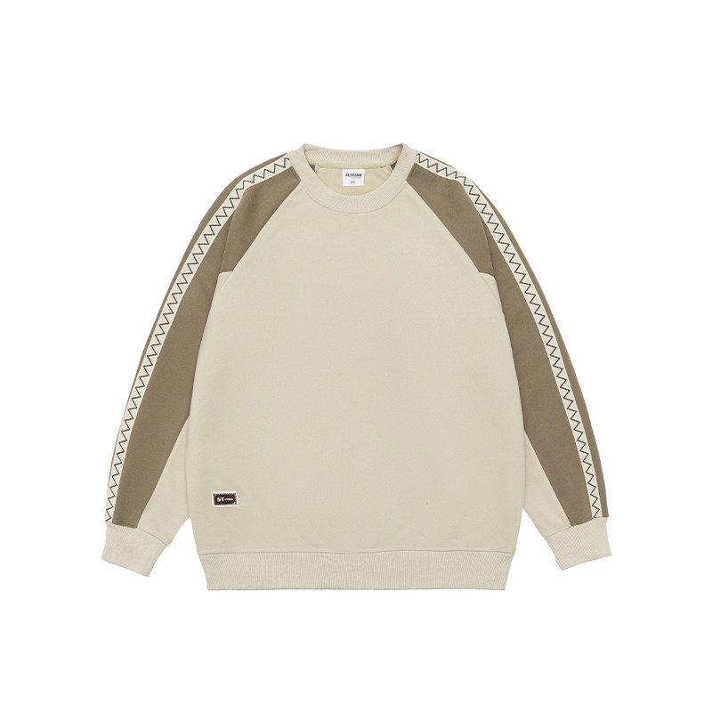 DESIGNSECRETS  25FW美式复古拼色条纹卫衣男潮牌圆领宽松休闲t恤