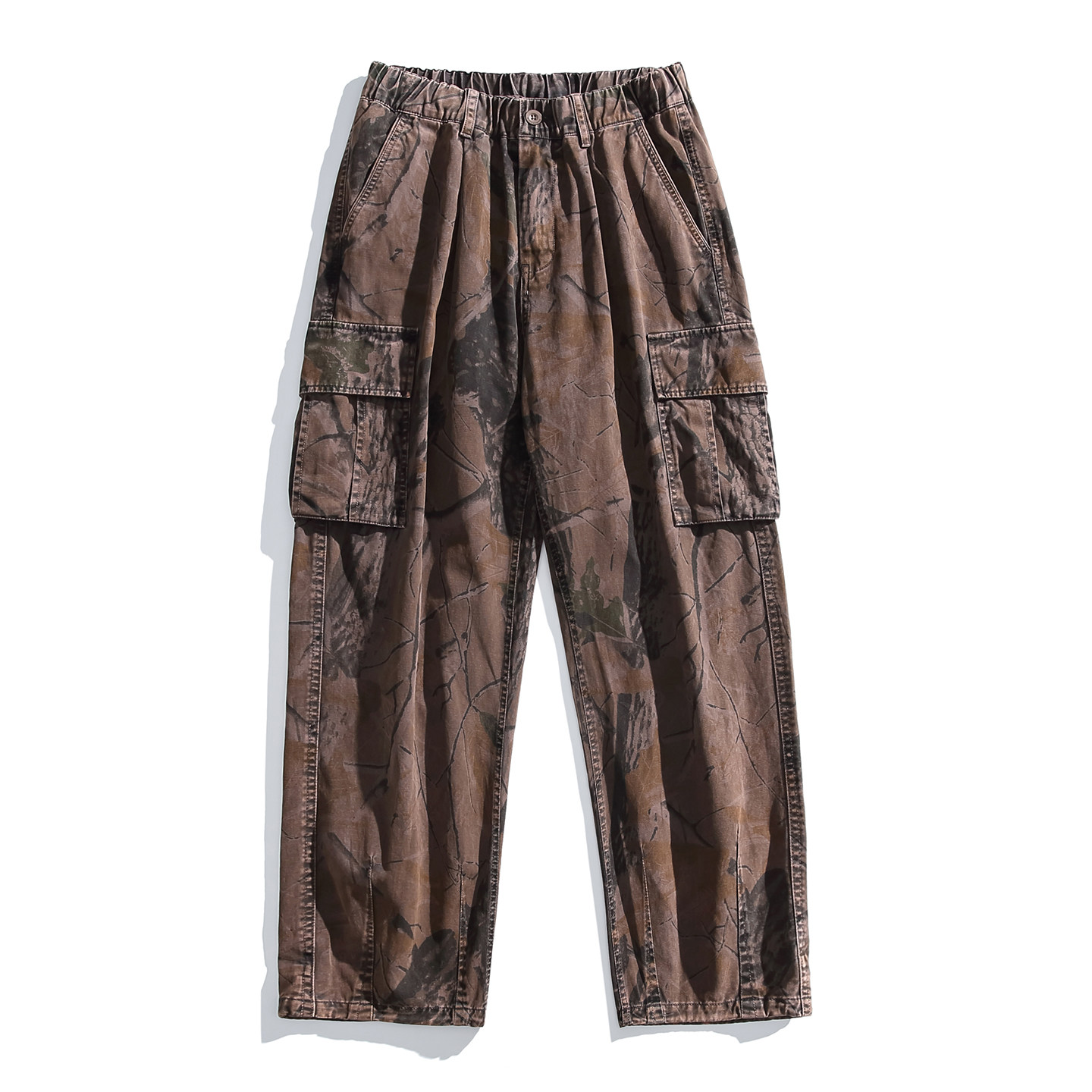 DESIGNSECRETS 25FW树脂迷彩工装裤男潮流复古宽松潮牌休闲长裤子
