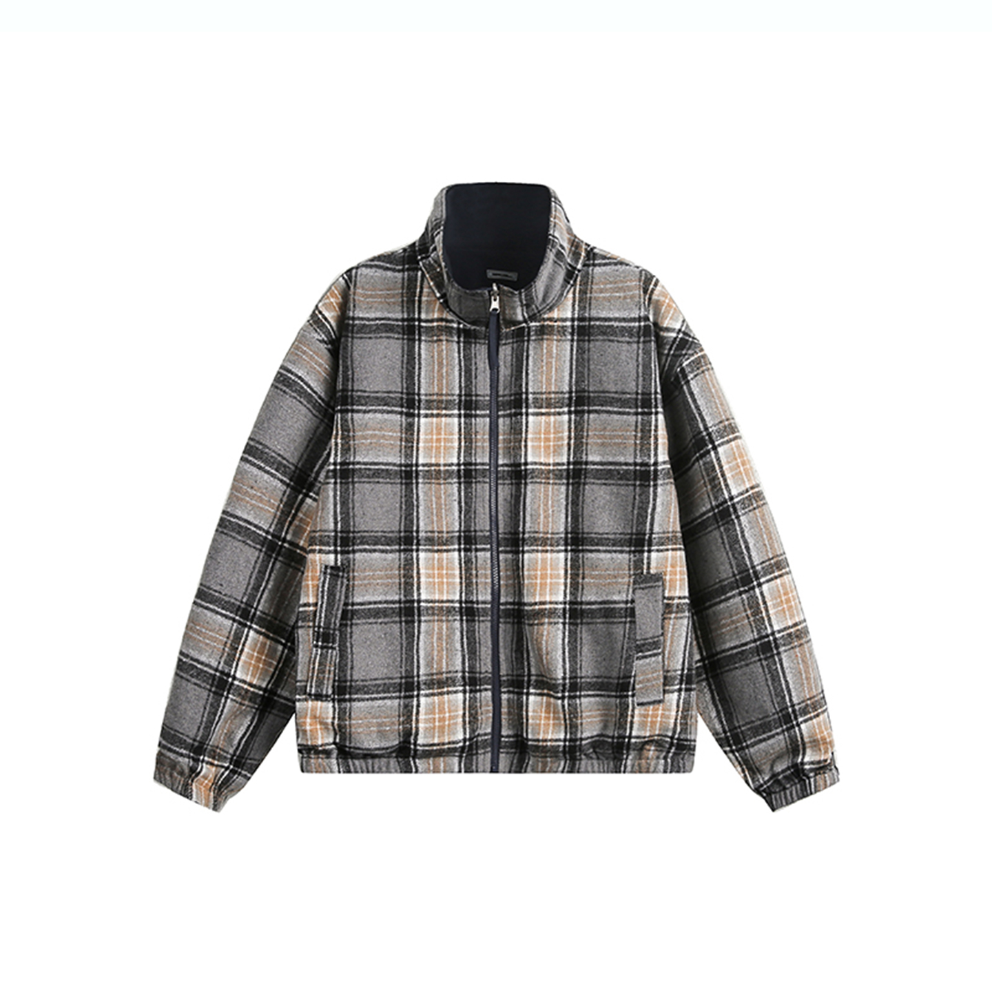 DESIGNSECRETS  25FW哈灵顿格纹双面穿夹克男潮牌设计感休闲外套