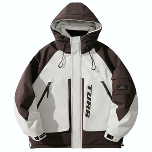 DESIGNSECRETS 连帽羽绒服男加厚保暖鸭绒防寒服情侣外套 25FW工装