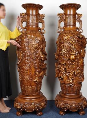 花瓶摆件一对大号落地大型中式办公室酒店大堂玄关别墅电视柜装饰