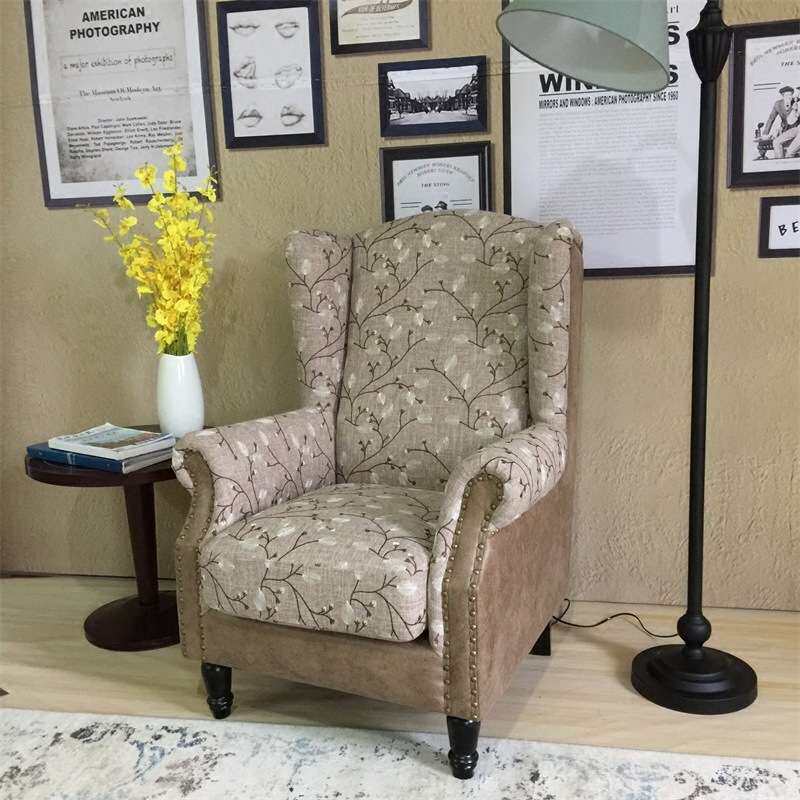 【调性混搭】美式乡村复古风格家具拼布设计单人沙发老虎椅休闲椅