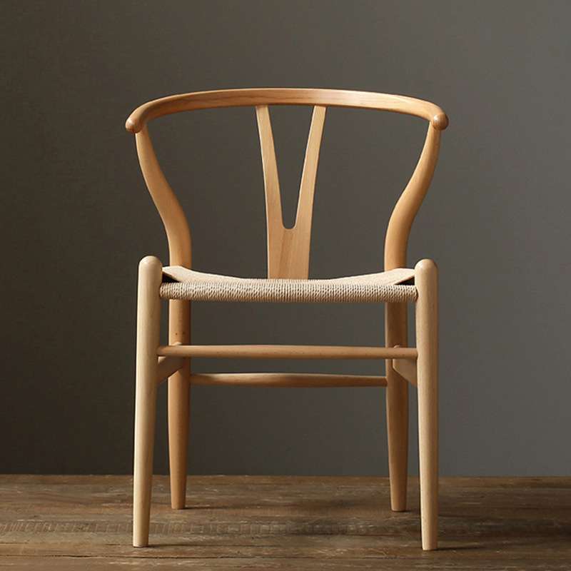 简约现代设计师椅编麻绳椅子 实木编绳Y椅西餐餐厅咖啡厅桌椅组合