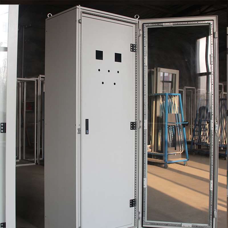 双层仿威图机柜 钢化玻璃门 配电柜 九折型材框架 龙泰